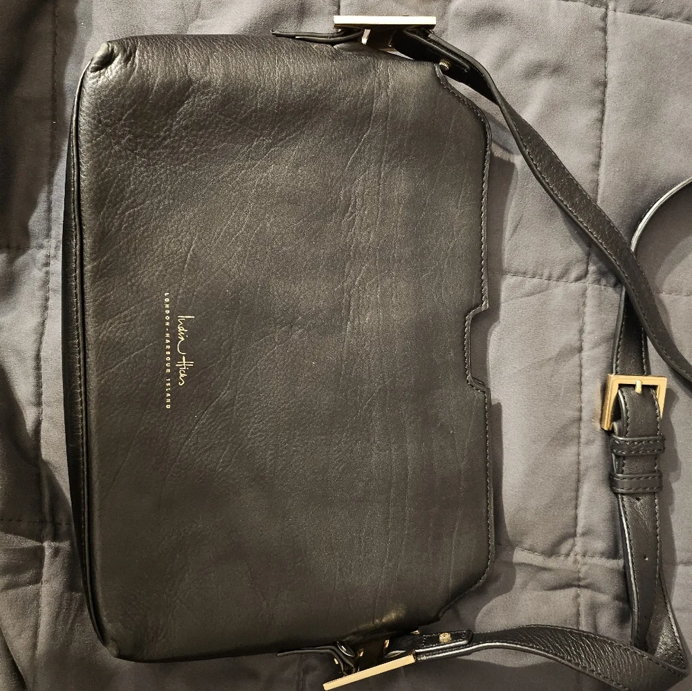India Hicks London Harbour‎ Island Black Leather Crossbody Shoulder Purse